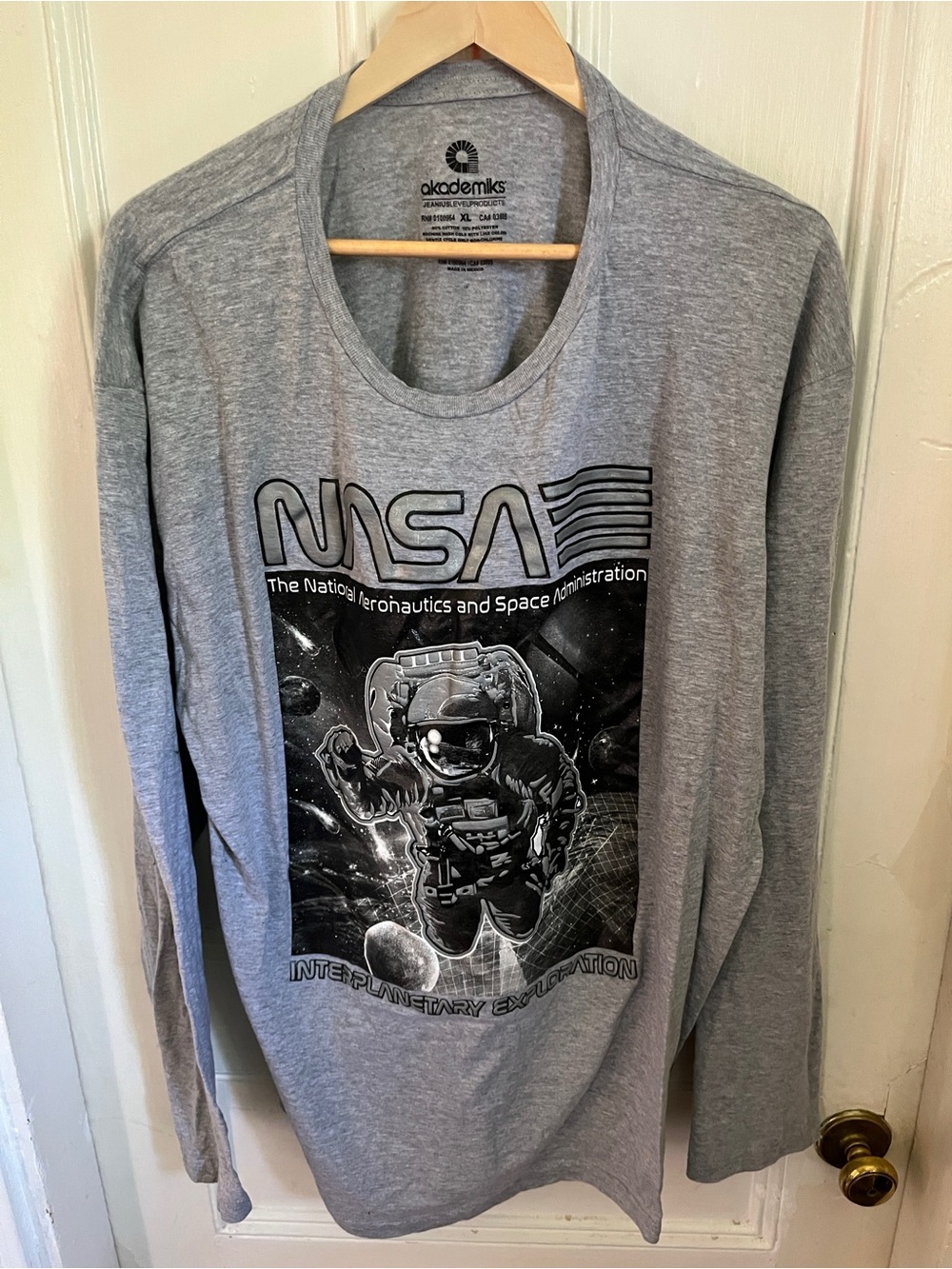 Akademiks Gray NASA Graphic Long Sleeve Tee